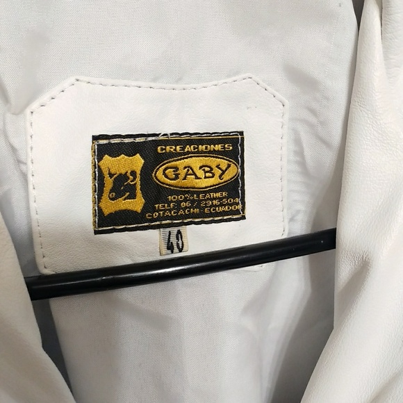 White Leather Jacket - Picture 3 of 4